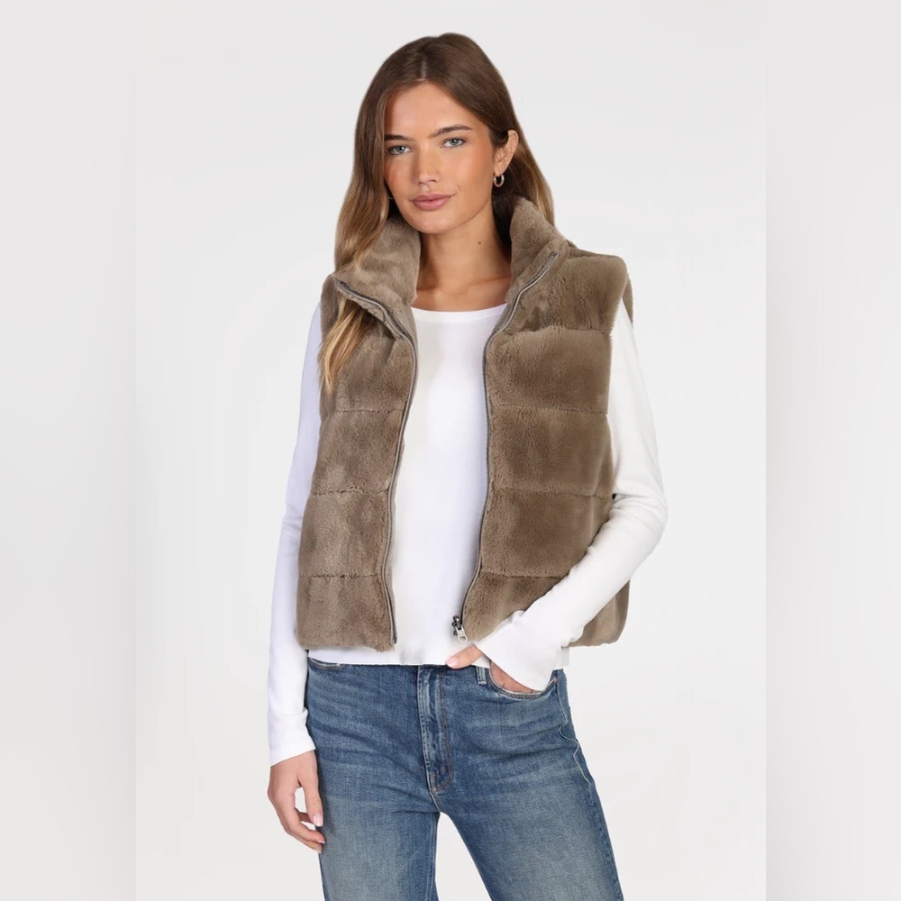 Dylan Taupe Faux Fur Vest